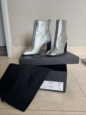rag & bone Silver Front-Zip Ankle Booties